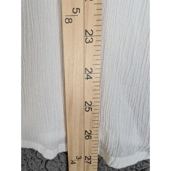 Garnet Hill Womens Size Large Blouse White Geometric 3/4 Sleeve Embroidered - Picture 6 of 8